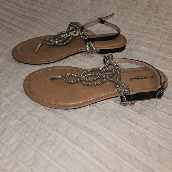 Cloudwalkers Bling Sandals Black 11W - Picture 4 of 7